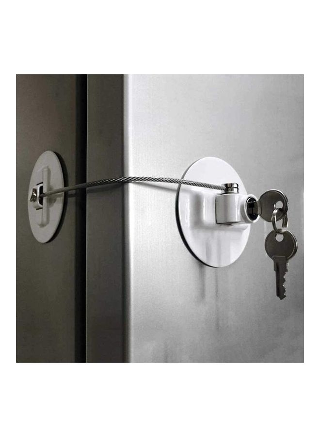 NIBEMINENT Refrigerator Child Safety Lock With 2 Keys White - Image 3