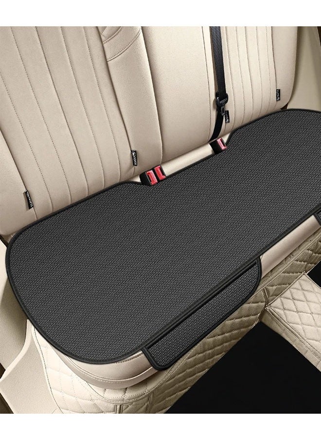 MLADEN 3PCS Universal Car Seat Cushion Set 3D Soft Linen Breathable Car Seat Cushion for Front and Back Seat Comfort Non-slip Breathable Ice Silk Cushion Car Interior Accessories (Black/3PCS)  - Image 5