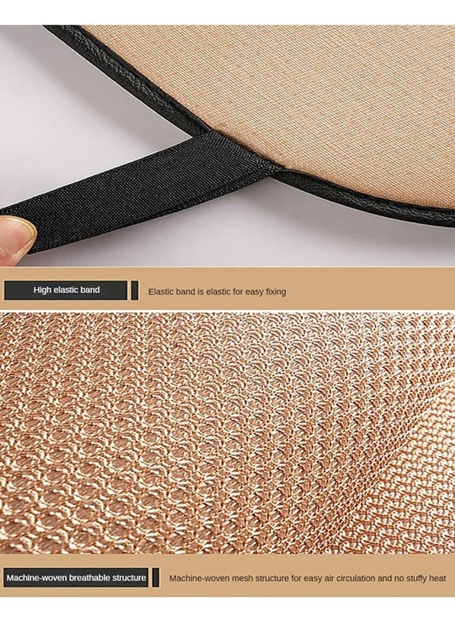MLADEN 3PCS Universal Car Seat Cushion Set 3D Soft Linen Breathable Car Seat Cushion for Front and Back Seat Comfort Non-slip Breathable Ice Silk Cushion Car Interior Accessories (Black/3PCS)  - Image 4