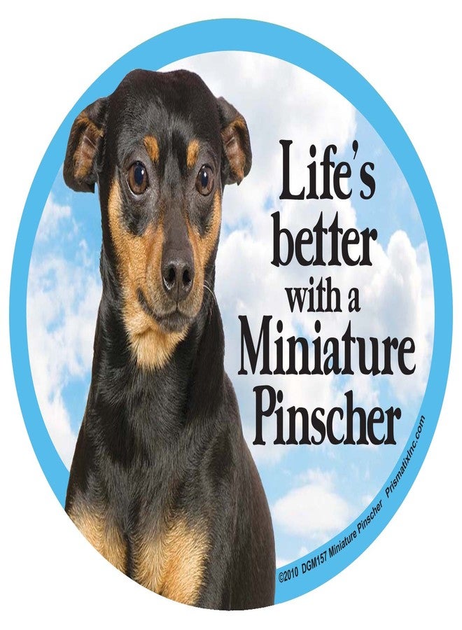 Prismatix Miniature Pinscher Oval Dog Magnet for Cars