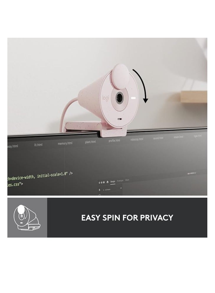 Webcam with Privacy Shutter, Noise Reduction Microphone, USB-C, Ceritified for Zoom, Microsoft Teams, Google Meet, Auto Light Correction - Graphite  - Image 2