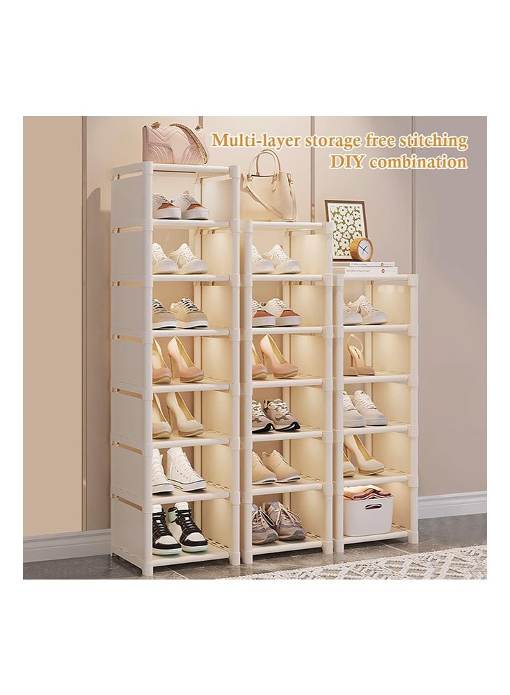 Solerconm 4-Tier Slim Shoe Rack for Entryway, DIY Shoe Storage Cabinet, Space-Saving Shoe Organizer for Small Spaces (White, 27 x 30 x 73 CM) - Image 5