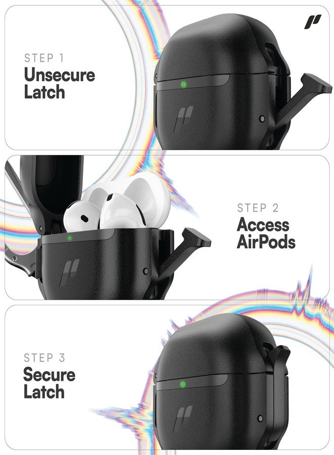 Proof Labs for AirPods 4 Case with Lock - Tough AirPods 4th Generation Case Cover with Carabiner, Rugged Protection and Hard Protective Shell (Black, AirPods 4th Gen) - Image 4