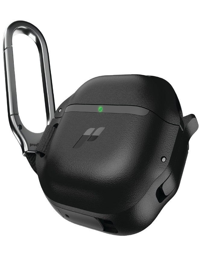 Proof Labs for AirPods 4 Case with Lock - Tough AirPods 4th Generation Case Cover with Carabiner, Rugged Protection and Hard Protective Shell (Black, AirPods 4th Gen) - Image 1