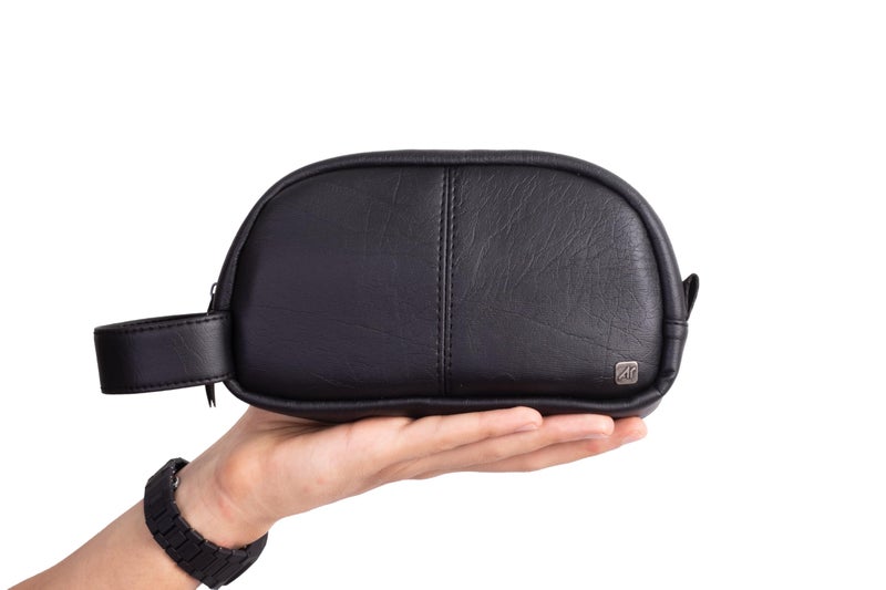 Ar supply Ar Mini Kit by Arij Bags | Compact Faux Leather Hand Bag, Water-Resistant, Multi-Compartment Organizer with Zipper Closure for Daily Use (20 × 11 × 5 cm) (Black) - Image 5