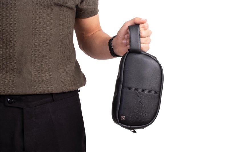 Ar supply Ar Mini Kit by Arij Bags | Compact Faux Leather Hand Bag, Water-Resistant, Multi-Compartment Organizer with Zipper Closure for Daily Use (20 × 11 × 5 cm) (Black) - Image 2