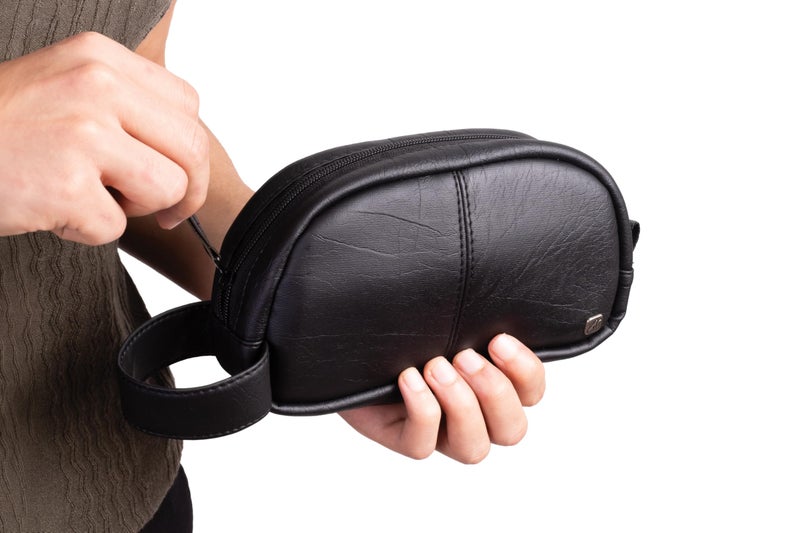 Ar supply Ar Mini Kit by Arij Bags | Compact Faux Leather Hand Bag, Water-Resistant, Multi-Compartment Organizer with Zipper Closure for Daily Use (20 × 11 × 5 cm) (Black) - Image 4