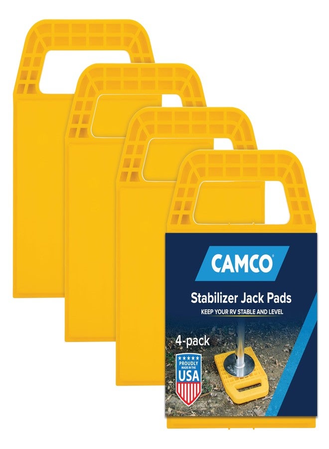 Camco RV Stabilizing Jack Pads, Helps Prevent Jacks From Sinking, 6.5 Inch x 9 Inch Pad - 4 Pack (44595), Yellow - Image 1
