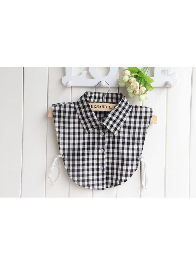 Stylish Detachable Dickey Blouse, Plaid False Collar Half Shirt for Women - Image 5