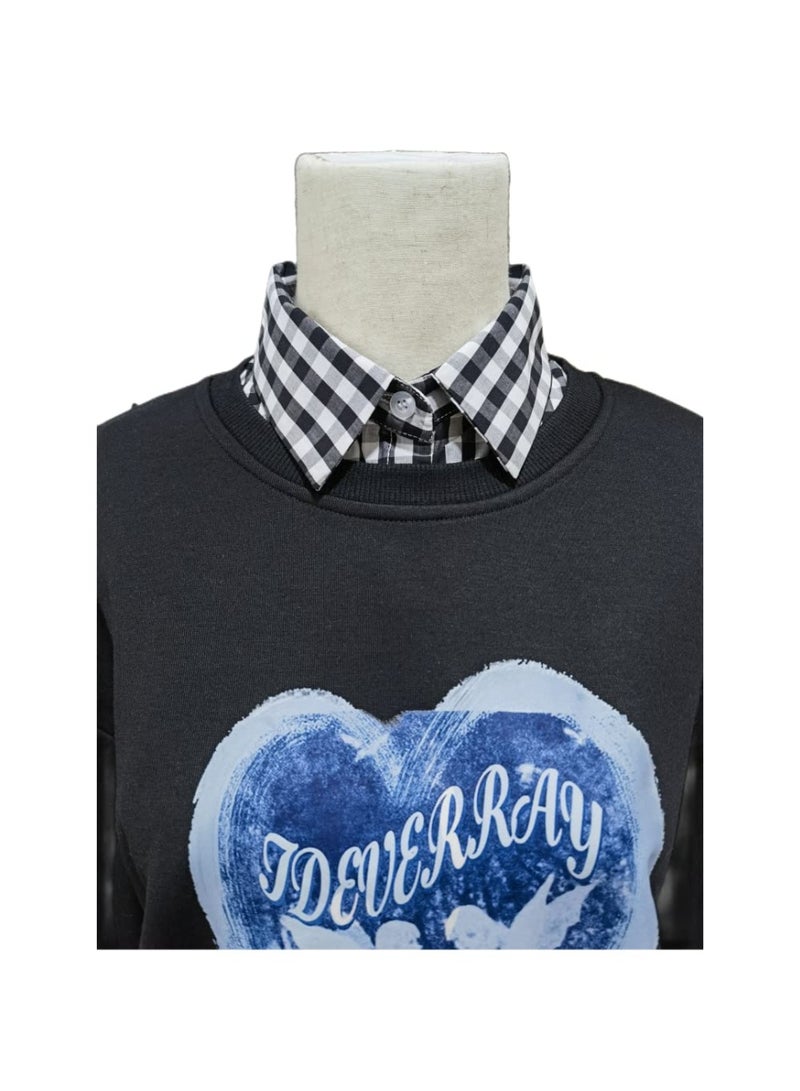 Stylish Detachable Dickey Blouse, Plaid False Collar Half Shirt for Women - Image 4