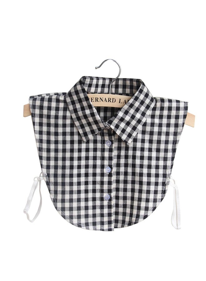 Stylish Detachable Dickey Blouse, Plaid False Collar Half Shirt for Women - Image 1