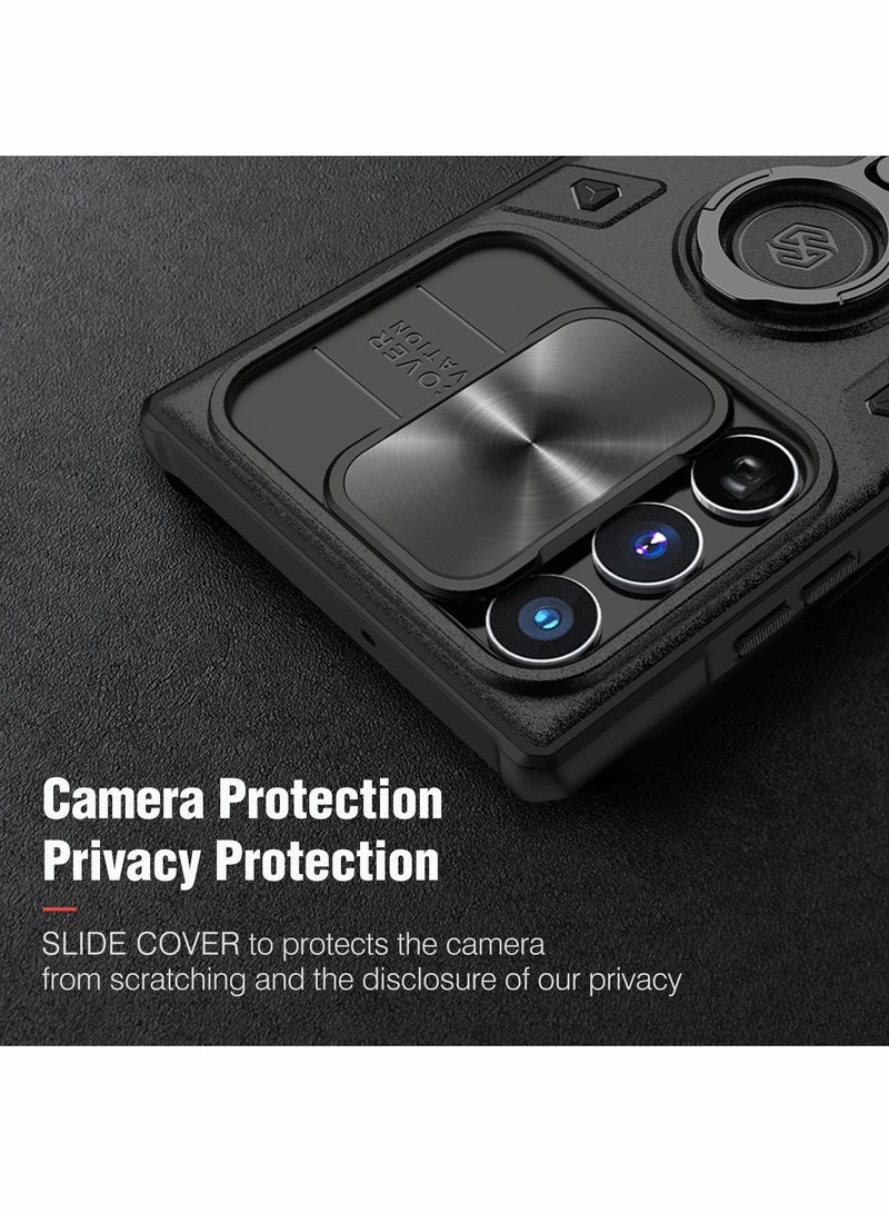 Y&D Case for Samsung S22 Ultra with Kickstand & Camera Lens Cover, Shockproof Hard PC Back and Soft Silicone Bumper Hybrid Protective Cover Galaxy 6.8'' （Black) - Image 5