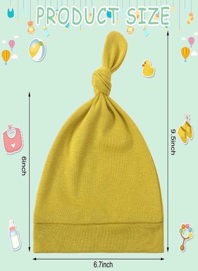 Bonuci 30 Pack Newborn Baby Hats Bulk Knot Beanie Hats Soft for Infant Baby Boys Girls Caps 0-6 Months, Multicolored - Image 2