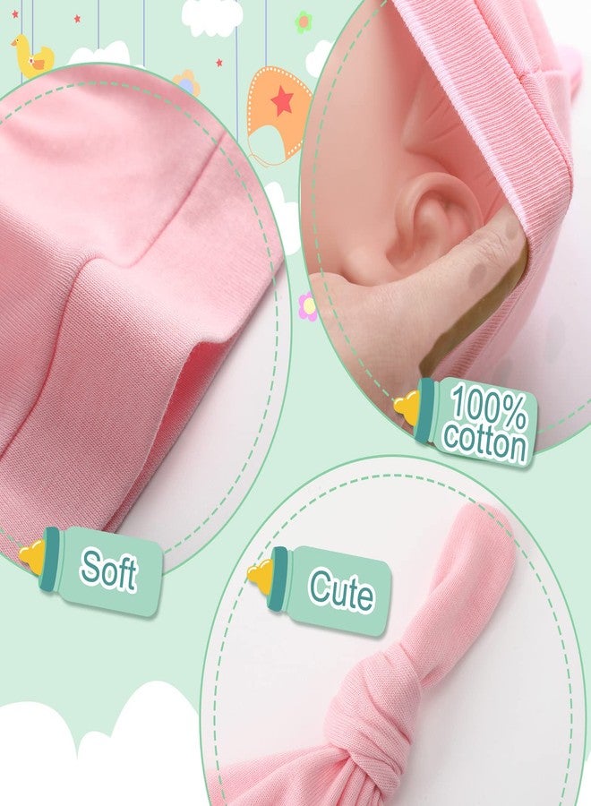Bonuci 30 Pack Newborn Baby Hats Bulk Knot Beanie Hats Soft for Infant Baby Boys Girls Caps 0-6 Months, Multicolored - Image 4
