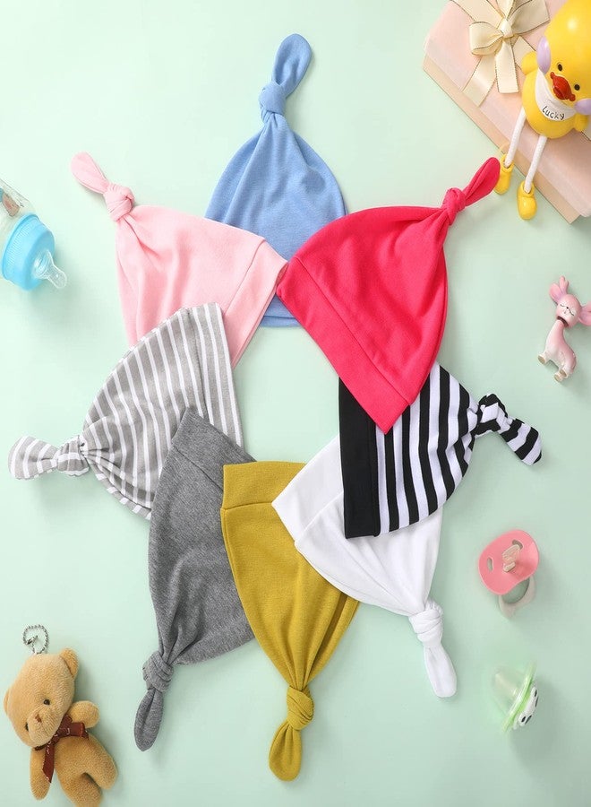 Bonuci 30 Pack Newborn Baby Hats Bulk Knot Beanie Hats Soft for Infant Baby Boys Girls Caps 0-6 Months, Multicolored - Image 3