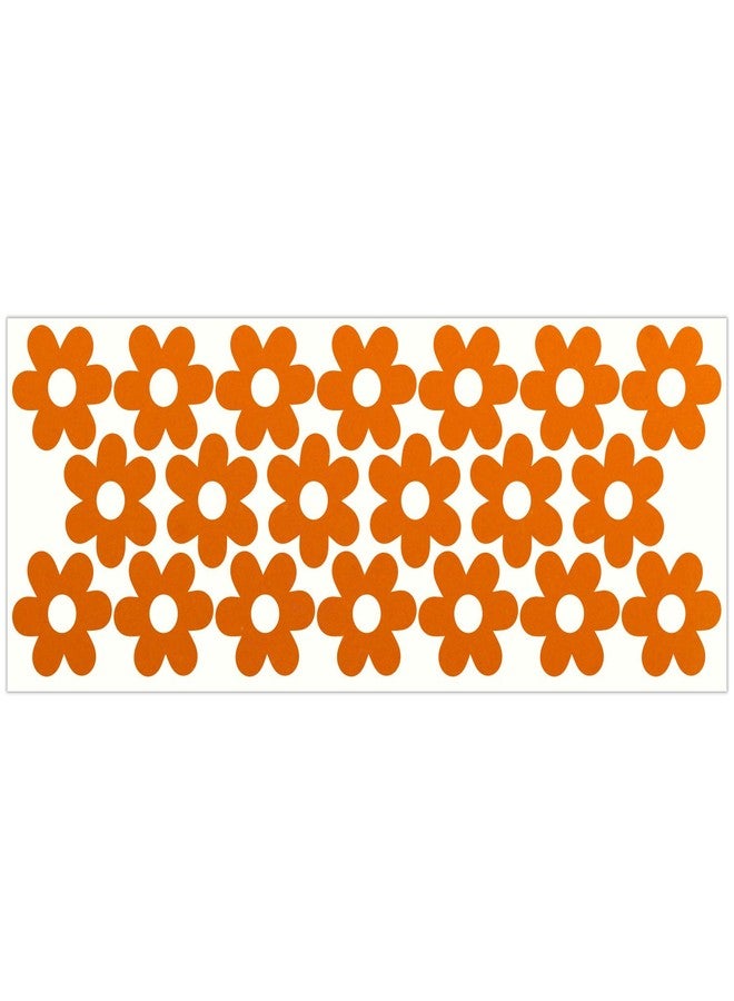 LiteMark Reflective Petal Flower Power Vinyl Stickers, Great for Laptop, Phone, Helmets, Bicycles - Orange, Pack of 20 Pcs - Image 1