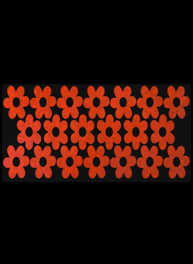 LiteMark Reflective Petal Flower Power Vinyl Stickers, Great for Laptop, Phone, Helmets, Bicycles - Orange, Pack of 20 Pcs - Image 2