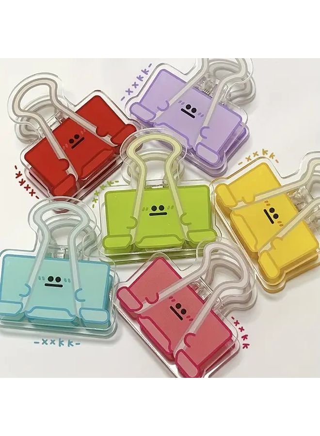 Green 10pcs Smiling Face Heart Eyes Double Sided Sticky Note Clips - Image 1