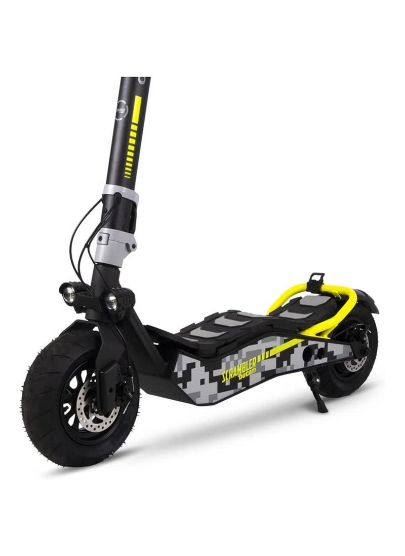 Ducati Scrambler E-scooter Cross E Sport with Turn Signals, Stylish Design with Powerful 500W Brushless Motor, Max Range 40Km, 6.5” Fat Anti Puncture Tubeless Tires large 3.5” LCD display-Grey
