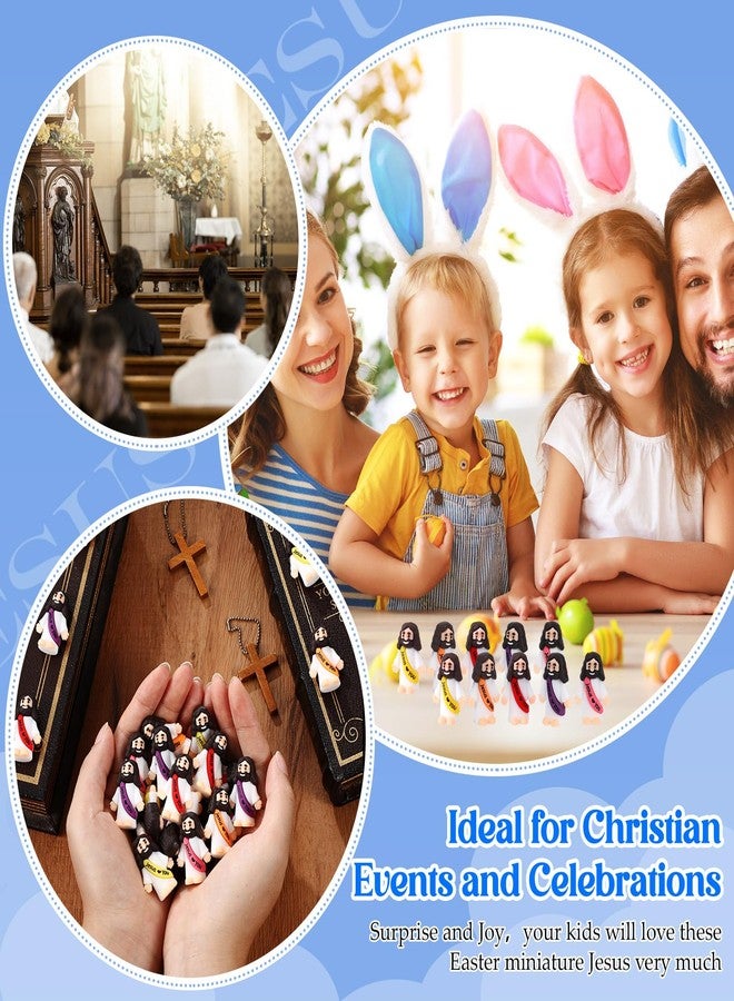 Bememo 25 Pcs Little Jesus Figures Original Design Jesus Love You Mini Rubber Toys to Hide and Seek Religious Party Favors Sunday School Baptism Gifts(Bright Color) - Image 5