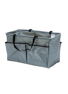 Household Essentials Grey Krush Canvas Utility Tote with Pockets Reusable Grocery Shopping Bag Large  - Image 1