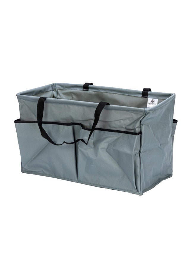 Household Essentials Grey Krush Canvas Utility Tote with Pockets Reusable Grocery Shopping Bag Large  - Image 1