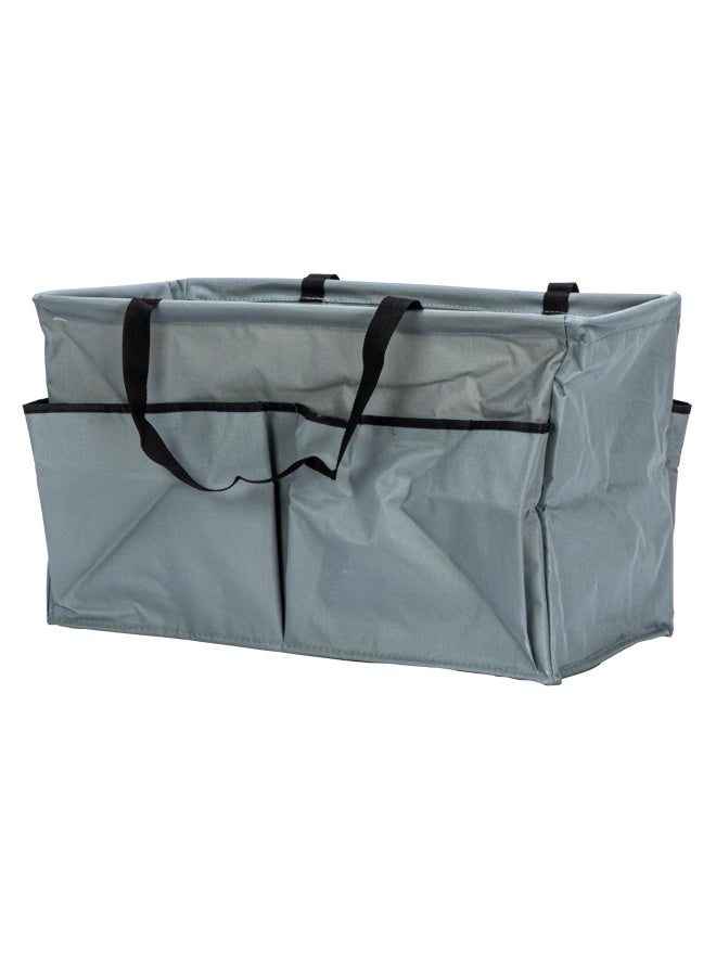Household Essentials Grey Krush Canvas Utility Tote with Pockets Reusable Grocery Shopping Bag Large  - Image 4