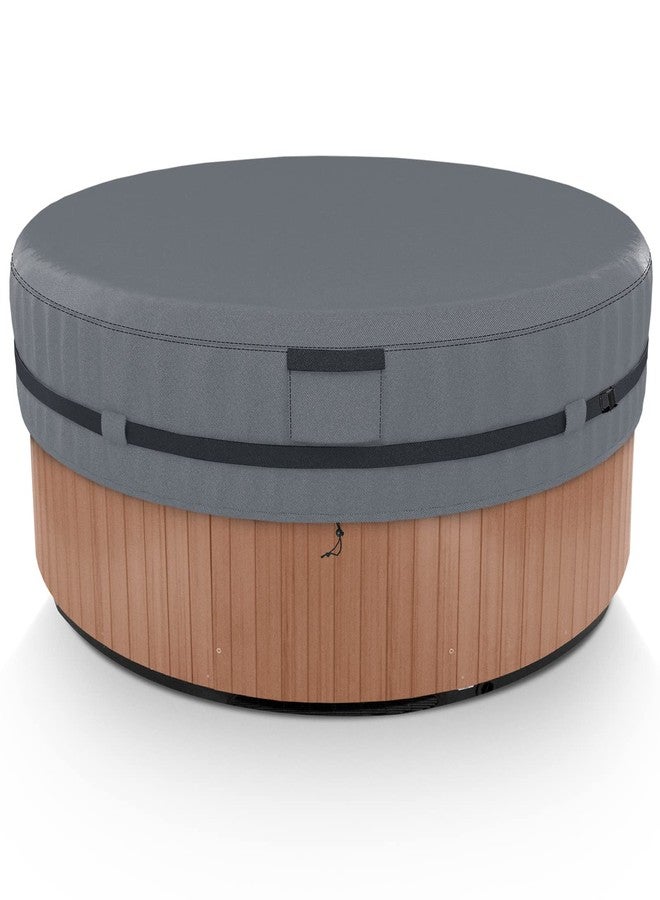 AKEfit Round Hot Tub Cover, 600D Polyester Waterproof SPA Covers for Hot Tub, UV Protection & Windproof, Hot Tub Cover Protector Fits 80''x 14'', Grey - Image 1
