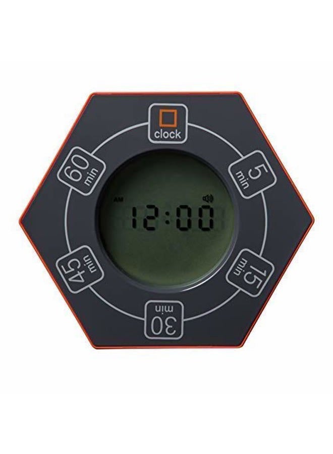 Znewtech Hexagon Rotating Productivity Timer With Clock, Pomodoro With 5, 15, 30, 45, 60 Minute Presets for ADHD Kids and Adults (Orange) - Image 2