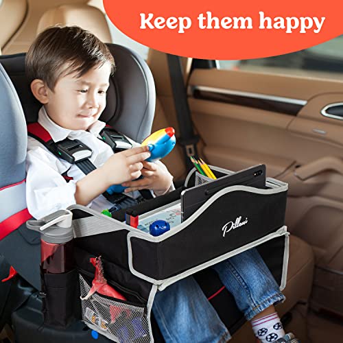 PILLANI Kids Travel Tray for Car Carseat Tray wiPad Holder Dry Erase Board Road Trip Essentials Toddler Lap Desk Organizer for Airplane Roadtrip Activities Travel Essentials Pack of 2 - Image 3