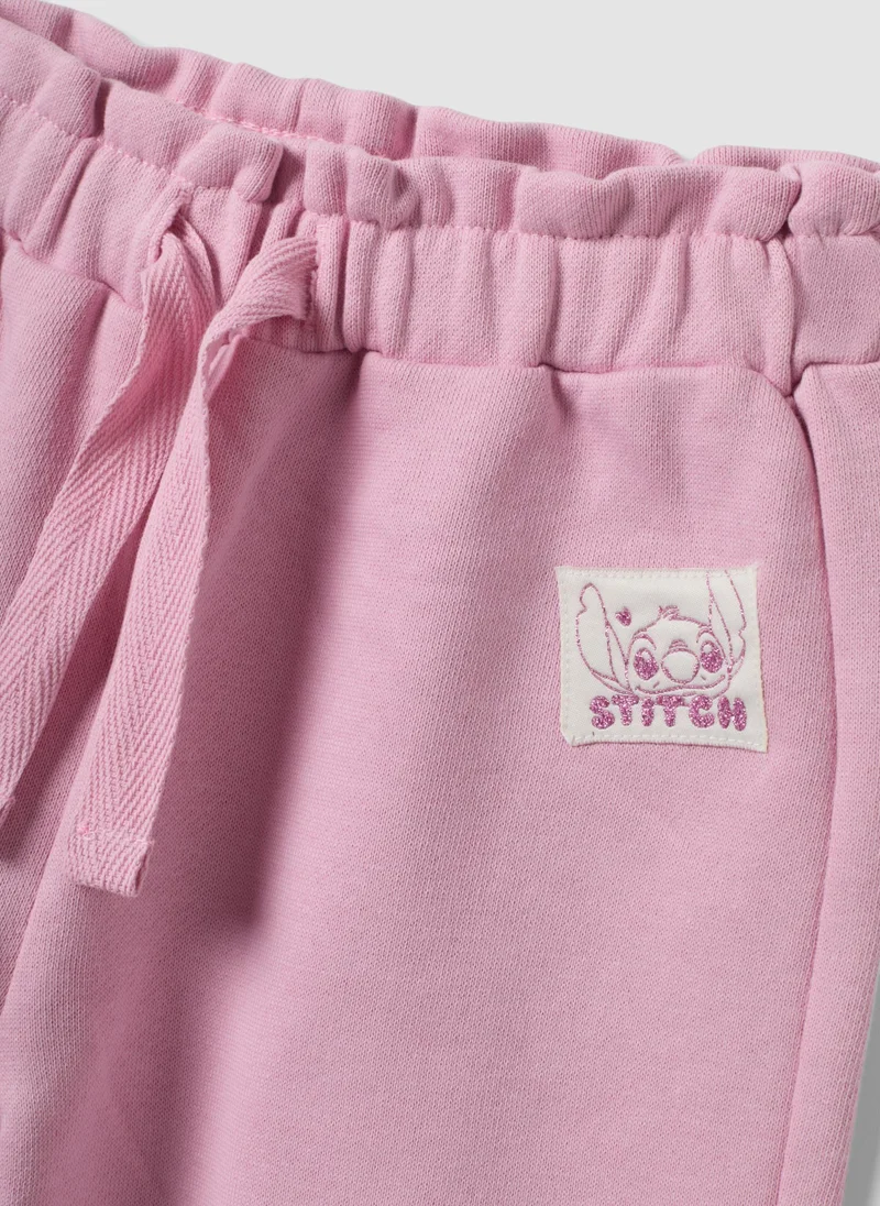 Ovs  OVS Pink Pure Cotton Tracksuit With Lilo & Stitch Embroidery For Girls for Women | Best Price UAE