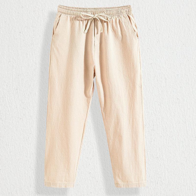 Linen Pants Men's Loose Cotton and Linen Trousers Thin Men's Casual Pants Summer Linen Pants Trendy Vintage Straight plus size - Image 5
