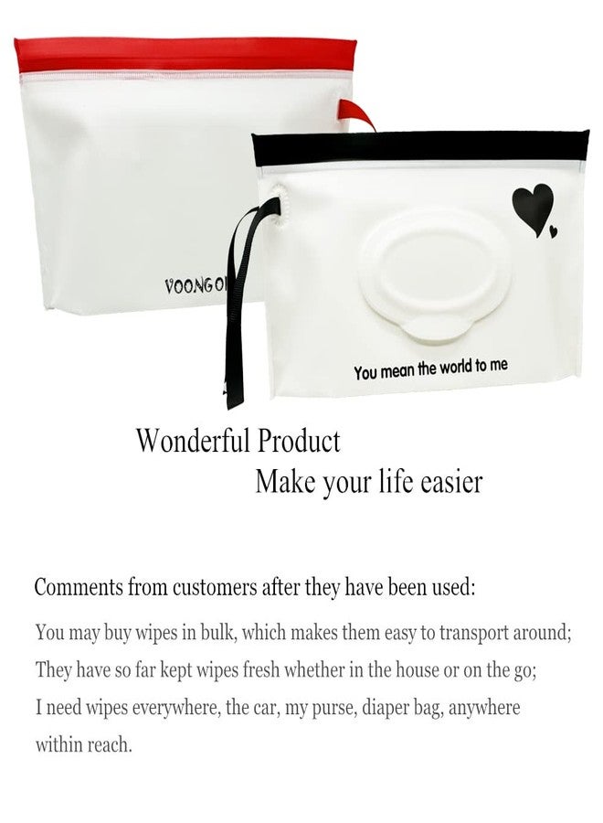 VOONGOR Baby Portable Wipe Dispenser, Reusable & Refillable Wet Wipe Pouch with Wrist Straps, Travel Wipes Holder & Case, Lightweight Flushable Diaper Wipes Container (Heart Pattern) - Image 4