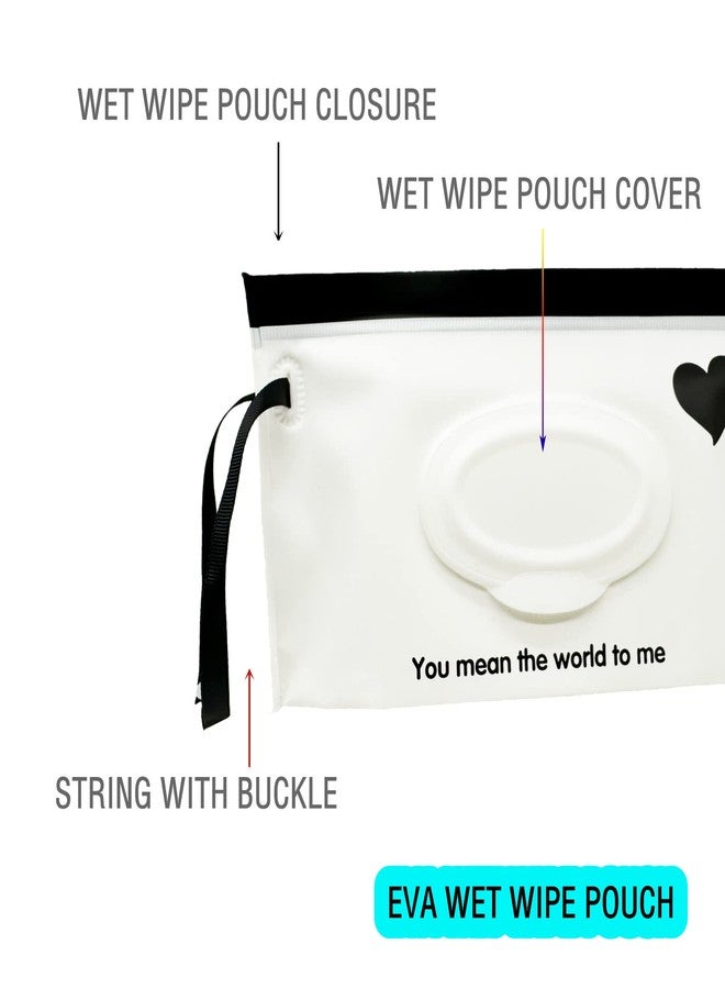 VOONGOR Baby Portable Wipe Dispenser, Reusable & Refillable Wet Wipe Pouch with Wrist Straps, Travel Wipes Holder & Case, Lightweight Flushable Diaper Wipes Container (Heart Pattern) - Image 3