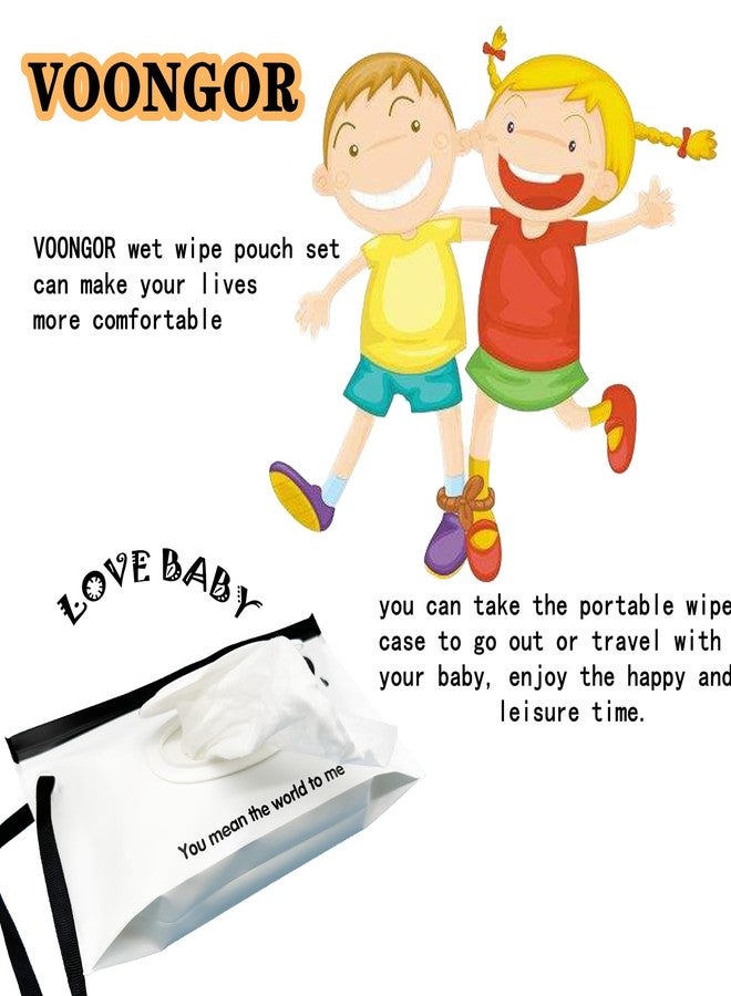 VOONGOR Baby Portable Wipe Dispenser, Reusable & Refillable Wet Wipe Pouch with Wrist Straps, Travel Wipes Holder & Case, Lightweight Flushable Diaper Wipes Container (Heart Pattern) - Image 5