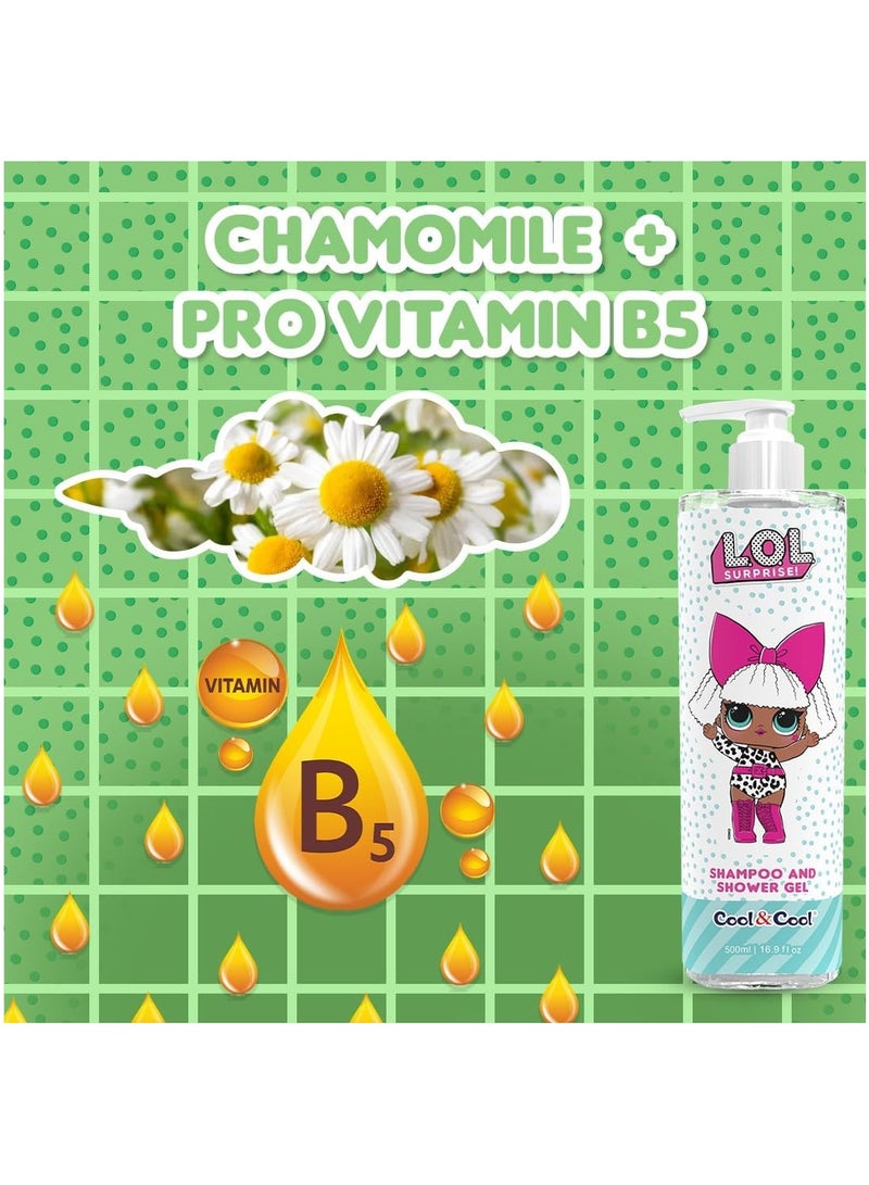 كول اند كول كول آند كول إل أوه إل سربرايز ديفا، شامبو وجل استحمام للأطفال خالي من الكحول مملوء بالبابونج + برو فيتامين ب5 - 500 مل - Image 3
