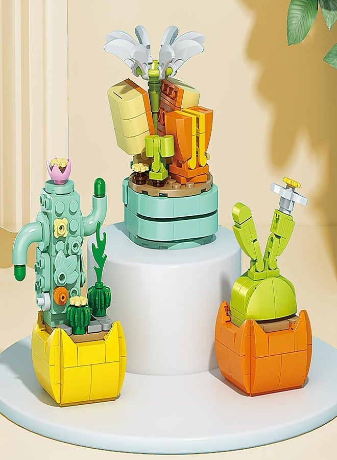 Asoulin 24PCS Flowers Succulents Building Blocks Easter Gifts for Kids Party Favors Goodie Bag Stuffers Classroom Prizes Prefilled Easter Basket Treasure Box Toy Birthday Return Gifts for Boys Girls Ages 6+ - Image 5