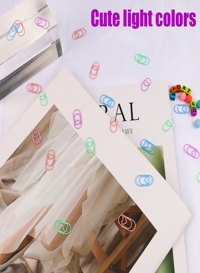 Pretwad 80 Pcs Heart Paper Clips - Love Heart-Shaped Small Clip Metal Journaling Clamps, Colorful Decorative Cute Paper Clips for Women, Document Note Sorting & Organizing - Image 5
