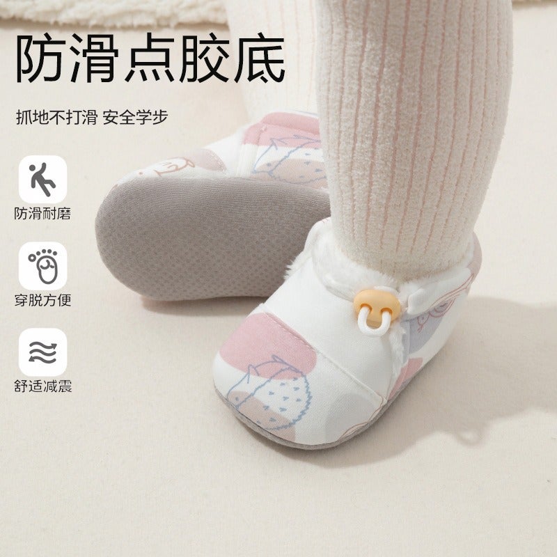 Chuan Duo La Baby Winter Cotton Socks Shoes for 0-1 Year Old, Thickened Soft Sole Anti-Slip Cartoon Booties - Image 4