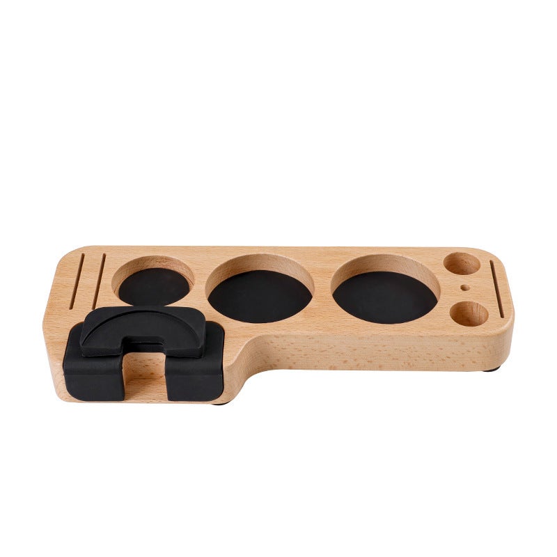 Coffee Grinder Handle Accessories Storage Chestnut Wood Powder Seat Cloth Powder Dispenser Assisted Compressor Coffee Pad Beech T-type powder seat (51-58 Universal) 