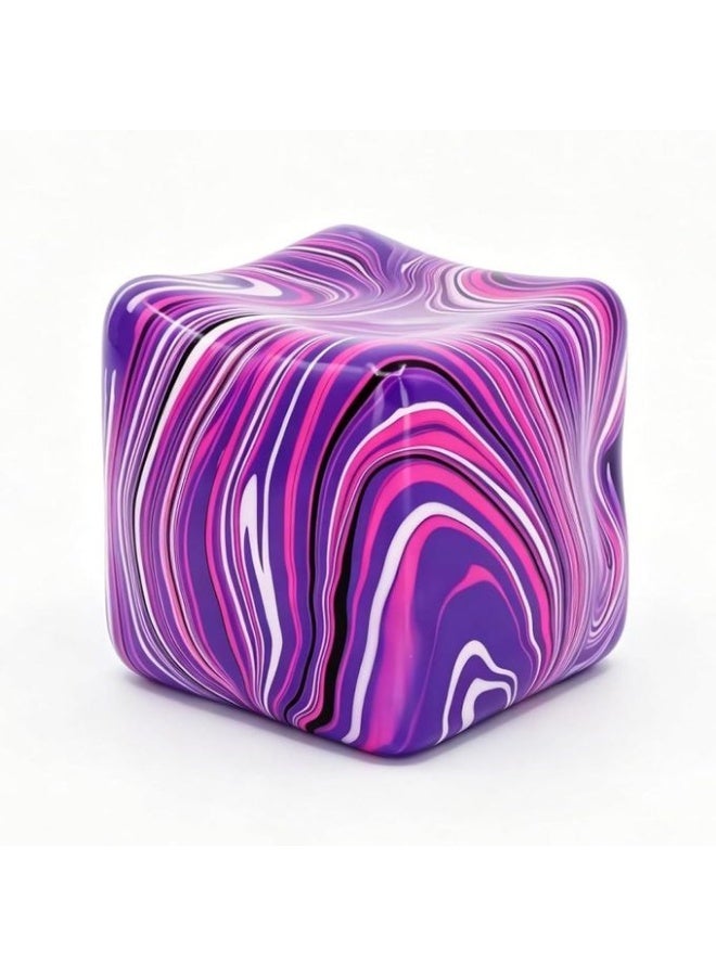 Needoh Cube Swirl Stress Ball Sugar Squishy Toy, White Sugar Stress Relief Ball, Marble Sensory Fidget Toy for Adults Anxiety Relief, Nice Cube Style Sensory Desk Accessory - Image 3