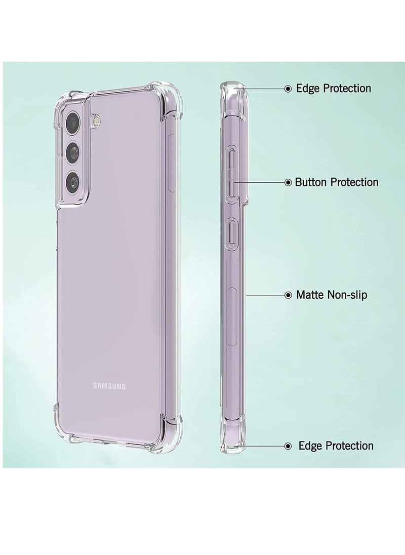 Samsung Galaxy S21 FE Case Cover Protective Shock Absorption Bumper soft Transparent Case (Clear)