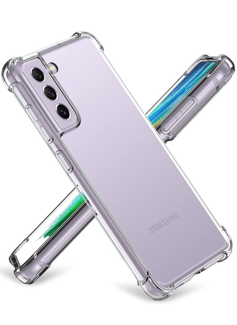 Samsung Galaxy S21 FE Case Cover Protective Shock Absorption Bumper soft Transparent Case (Clear)