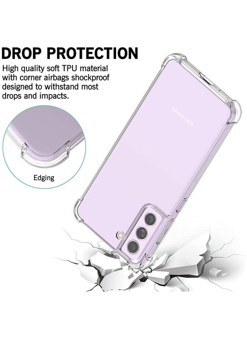 Samsung Galaxy S21 FE Case Cover Protective Shock Absorption Bumper soft Transparent Case (Clear)