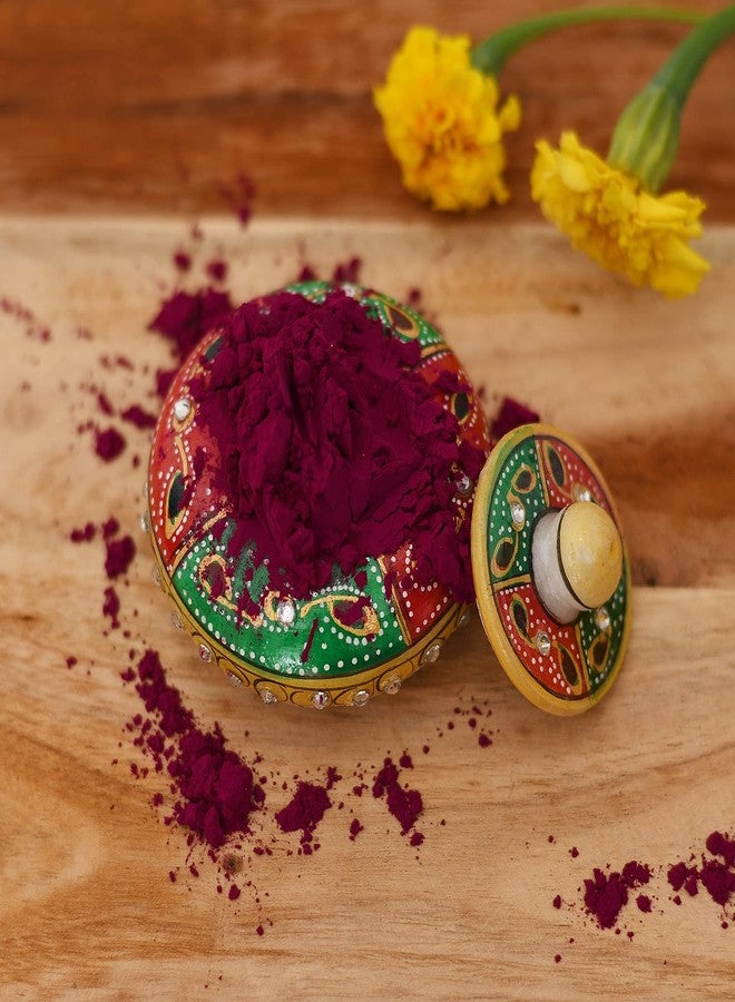 Craftam CRAFTA Marble Made, Hand Printed, Kumkum Box, Sindoor Dibbi - Image 5