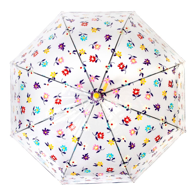 ShedRain Floral Bubble Umbrella â€“ See Through, Rain & Windproof Umbrella - Perfect for Weddings, Prom, Outdoor Events - Automatic Open, Flower Print - Image 2