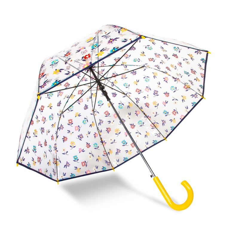 ShedRain Floral Bubble Umbrella â€“ See Through, Rain & Windproof Umbrella - Perfect for Weddings, Prom, Outdoor Events - Automatic Open, Flower Print - Image 3