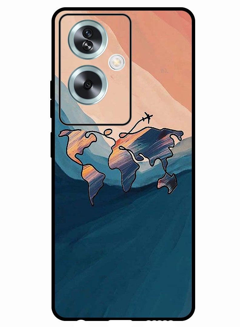 Theodor Protective Case Anti Scratch Shock Proof Bumper Cover For Oppo A79 5G World Map Colored - Image 1