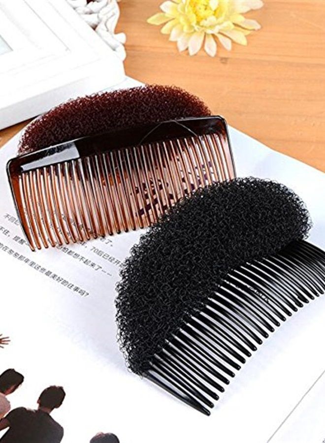 UPSTORE 2PCS Long 3.3inch Hair Decoration Comb Sponge Foam Hair Volume Bump it up Insert Hair Base Styling Accessories Back Do Beehive Hair Styler Hair Increasing Tool (Brown) - Image 2