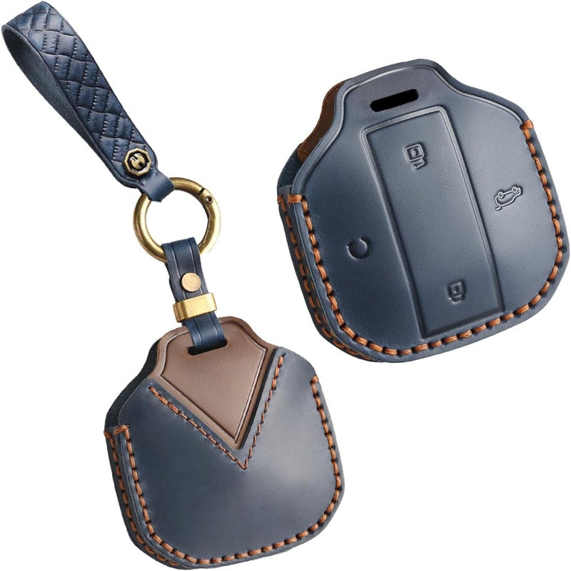 YOOJ ® For Jetour Leather Car Key Fob Cover Case, Fit for Jetour Freedom Traveller 2026 Shanhai T1 T2, Key Protective Cover Keychain, Hand Made Key Shell Accessories, 4 Button, Brown - Image 1